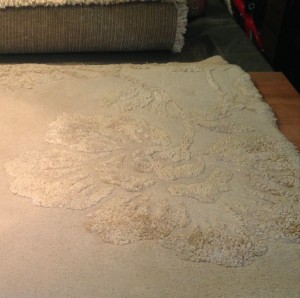 dye removed from woolen rug